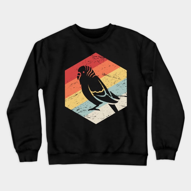 Retro Vintage Parakeet Budgie Parrot Bird Icon Crewneck Sweatshirt by MeatMan